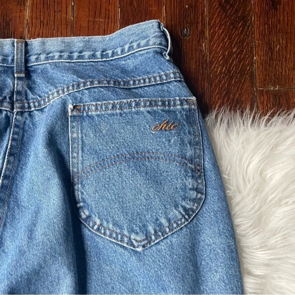 Vintage Chic Jeans Straight Leg High Rise Mom 100% cotton